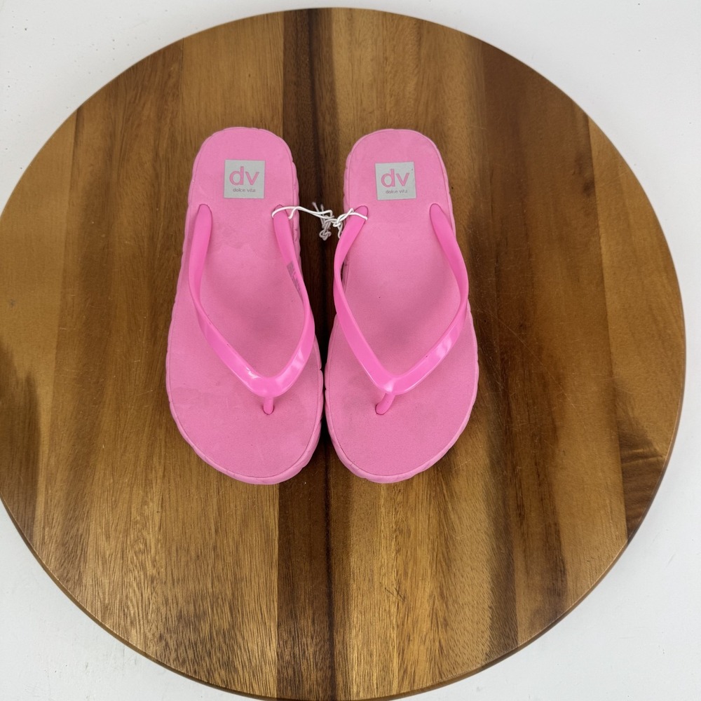 New Big Kids Dolce Vita Zibbie Platform Pink Thong Flip Flops Sandals Size 2 Y